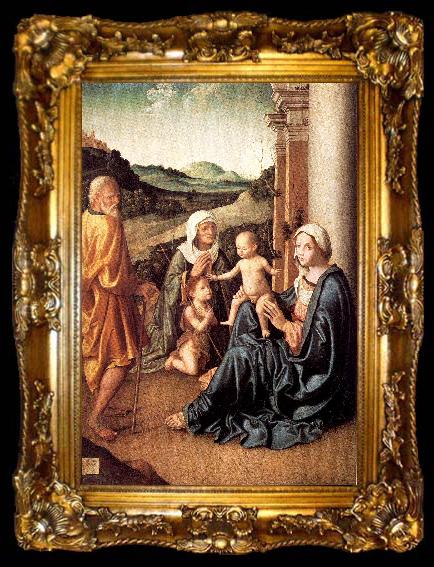 framed  Palmezzano, Marco Holy Family with Saint Elizabeth and the Infant Saint John, ta009-2